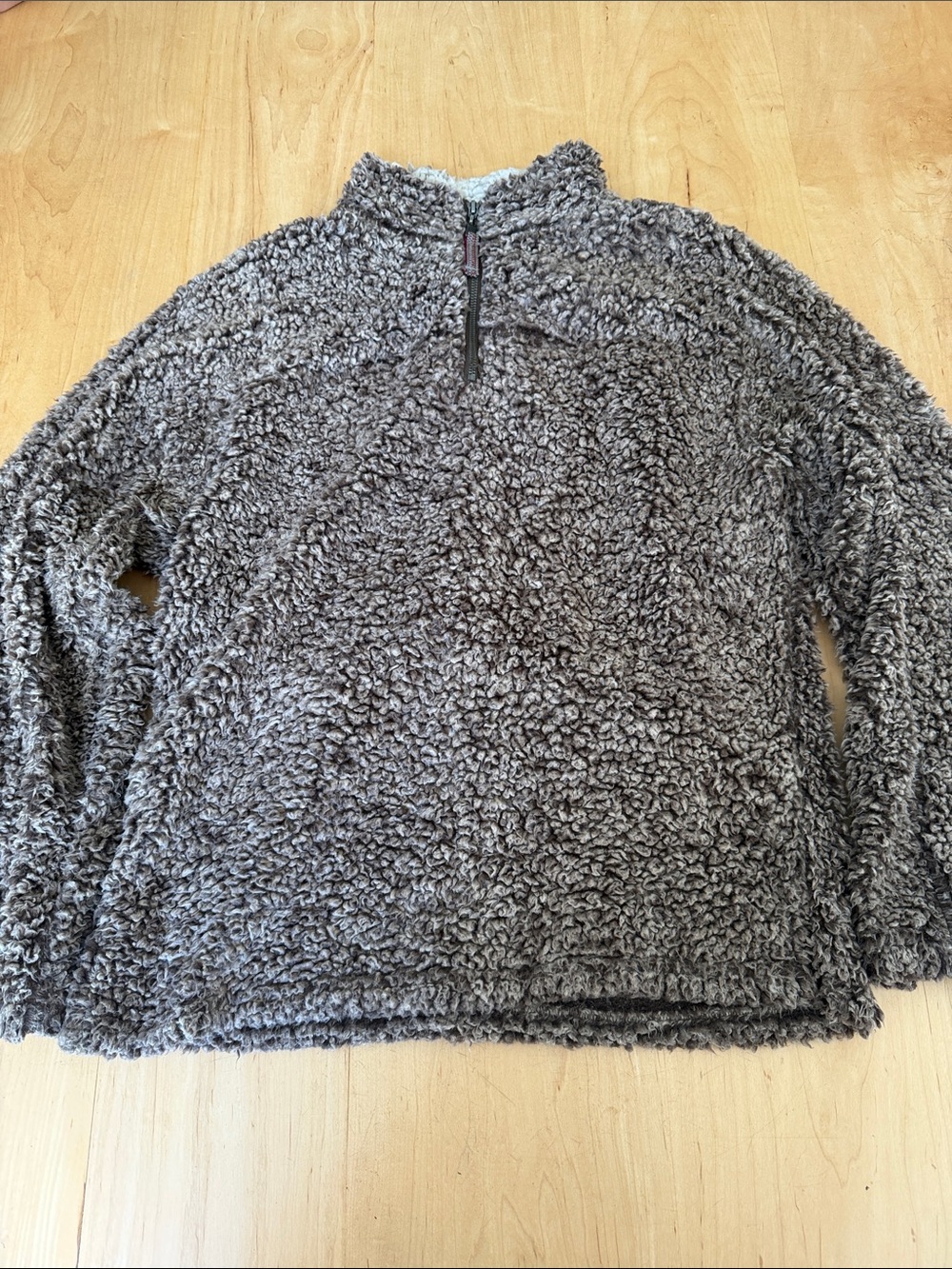 True Grit Plush Sherpa 1/4-Zip Turtleneck - Tan